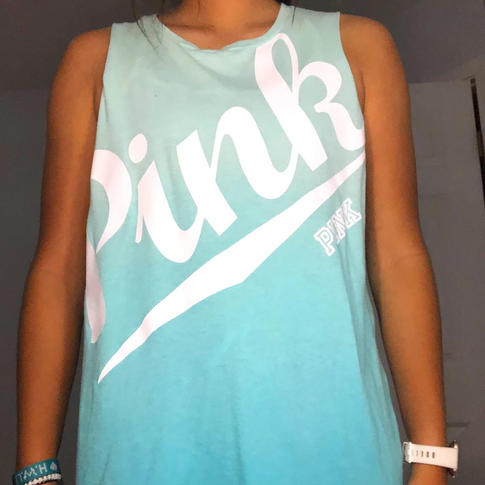 PINK- Blue Two-Toned Tank Top